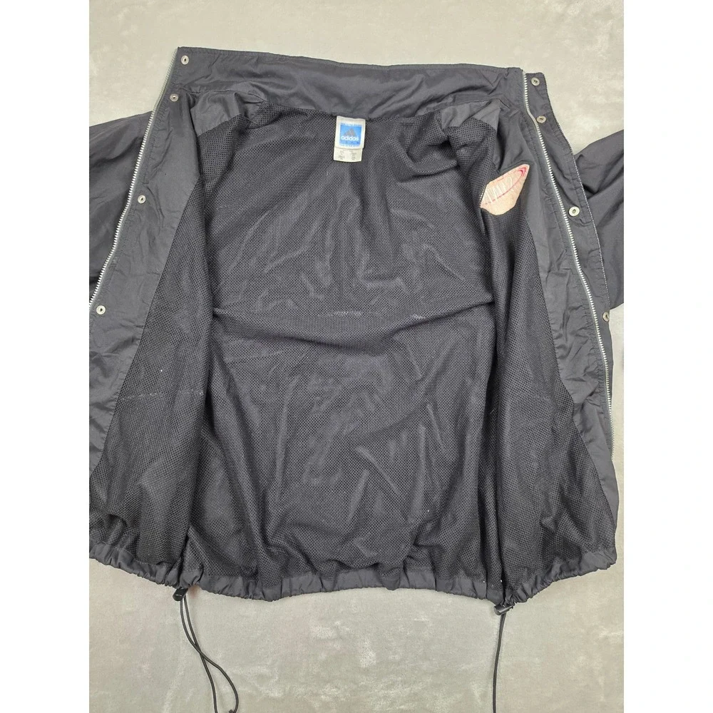 Vintage Adidas Windbreaker Jacket Mens XL Black Saints Golf Full Zip Y2K